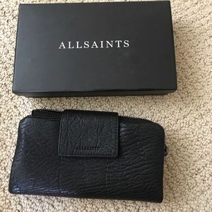 All Saints Black Leather Wallet